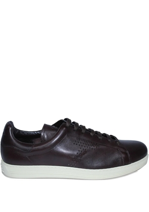 TOM FORD perforated-detail leather sneakers - Brown