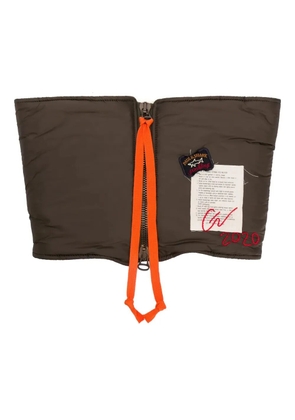 Greg Lauren padded zip-up scarf - Green