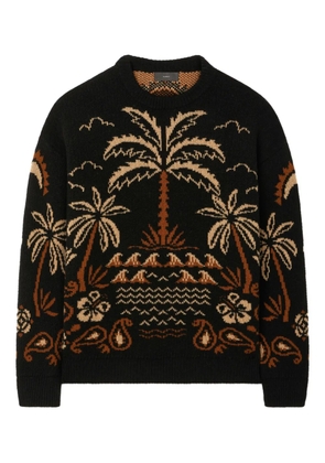 Alanui Glimpse of Eden palm-tree intarsia sweater - Black
