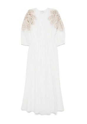 Forte Forte embroidered-shoulder maxi dress - White