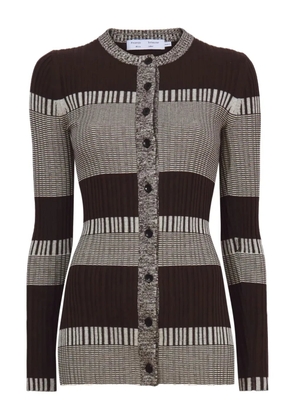 Proenza Schouler White Label striped rib-knit cardigan - Brown