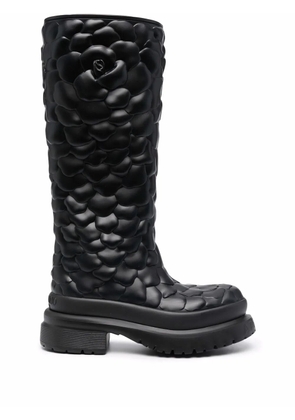 Valentino Garavani Atelier floral-embossed mid-calf rain boots - Black