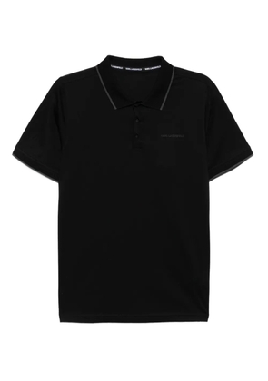 Karl Lagerfeld logo cotton polo shirt - Black