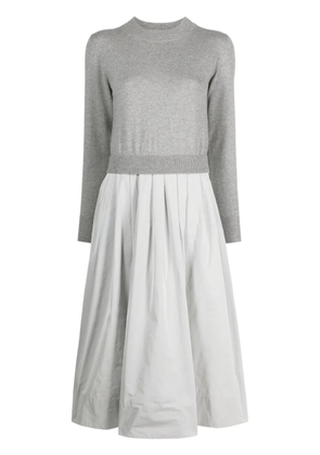 Peserico knitted-panel flared midi dress - Grey