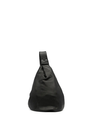Discord Yohji Yamamoto logo-embossed leather shoulder bag - Black