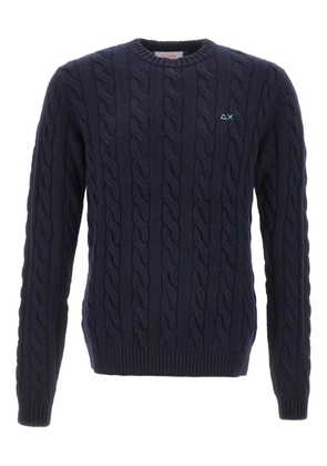 Sun68 cable-knit logo sweater - Blue