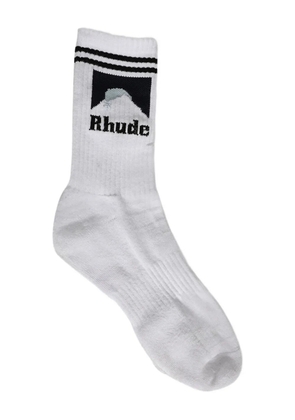 RHUDE stripe-detailing socks - White
