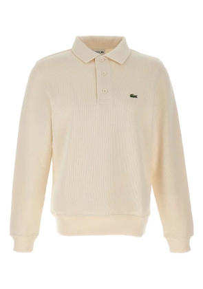 Lacoste logo-embroidery long-sleeve polo shirt - Neutrals