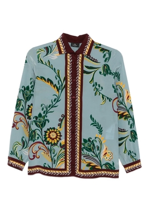 ETRO floral-print button-up jacket - Blue