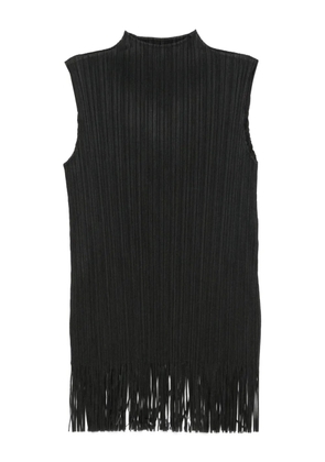 Pleats Please Issey Miyake pleated fringe top - Black