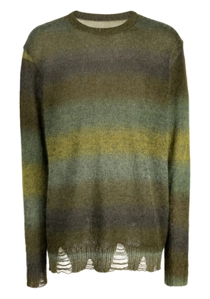 Song For The Mute striped crew-neck jumper - Green