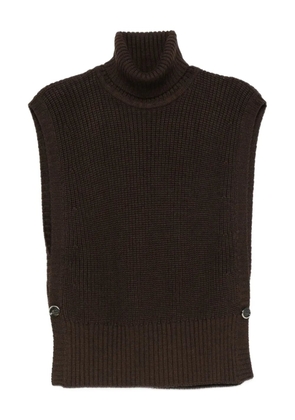 Nine In The Morning roll-neck button-detail knitted top - Brown