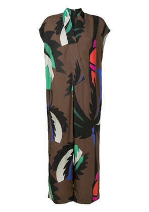 Osklen Bahia palm-print jumpsuit - Brown