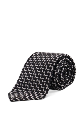 Giorgio Armani geometric-pattern silk tie - Black
