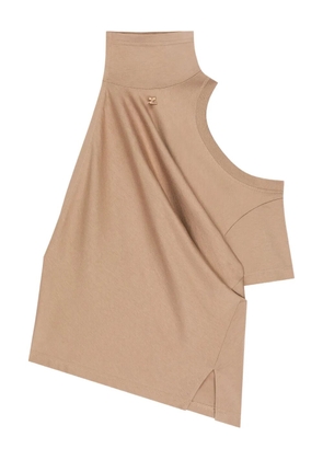 Courrèges twisted one-shoulder top - Neutrals