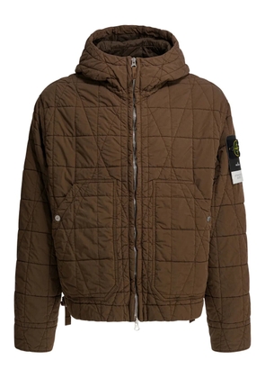 Stone Island hooded quilted jacket - Brown
