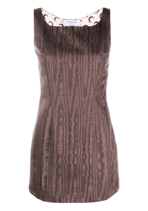 Marine Serre Crescent-Moon panelled minidress - Brown