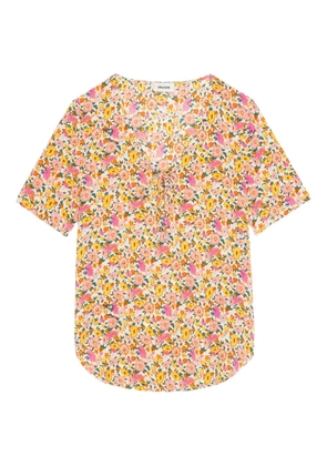 Zadig&Voltaire floral-print short-sleeve top - Orange