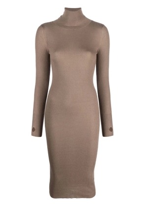 Wild Cashmere ribbed-knit roll-neck dress - Neutrals