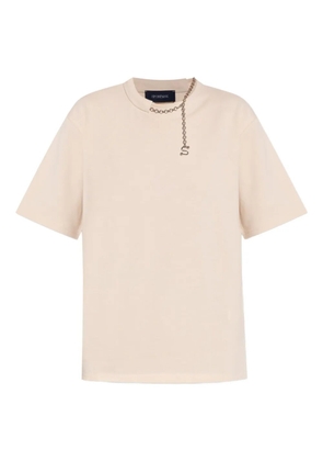 Sportmax chain-embellished cotton T-shirt - Neutrals