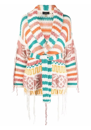 Alanui frayed-finish cardi-coat - Multicolour