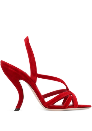 Valentino Garavani 105mm Fetishique velvet sandals - Red