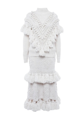 ZIMMERMANN tassel-embellishment skirt set - White