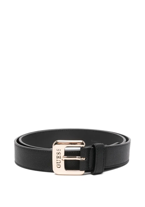 GUESS USA logo-engraved leather belt - Black