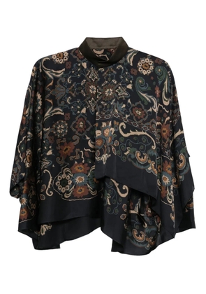 sacai paisley-print layered blouse - Blue