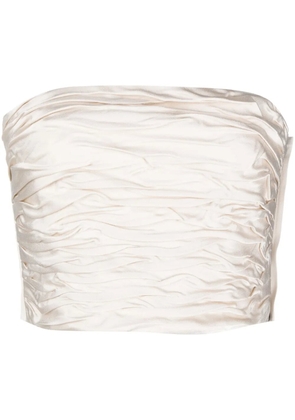 Peserico Enver satin-finish cropped top - Neutrals