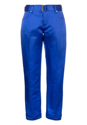 TOM FORD cropped silk satin trousers - Blue