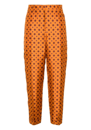 Alberto Biani geometric-print tapered trousers - Orange
