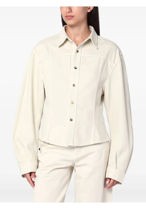 Haikure buttoned denim shirt - Neutrals