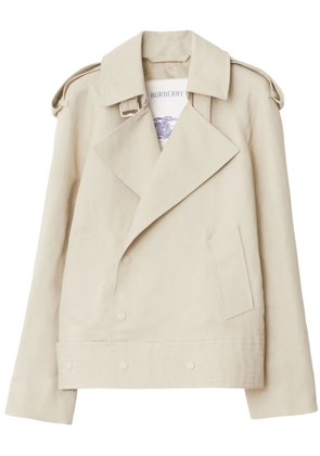 Burberry off-centre canvas trench jacket - Neutrals