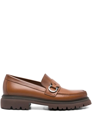Ferragamo leather buckle loafers - Brown
