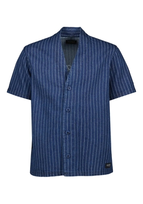 Japan Rags pinstripe short-sleeve shirt - Blue
