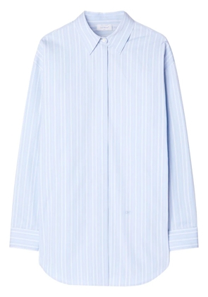 Off-White zip-detail pinstriped poplin shirt - Blue