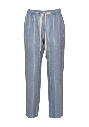 Barba striped drawstring-waist trousers - Blue
