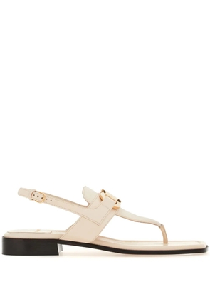 Ferragamo Gancini-buckle leather sandals - White