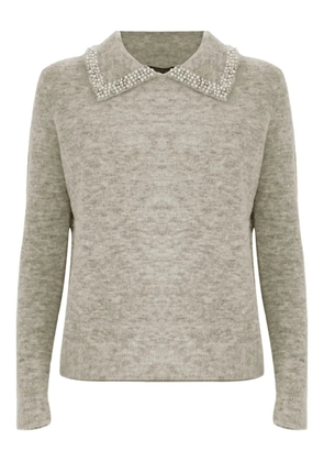Kocca Aralda beaded-collar sweater - Grey
