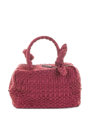 Maria La Rosa woven-texture bow-detail tote bag - Red