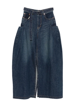sacai belted denim skirt - Blue