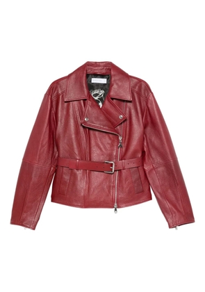 Patrizia Pepe asymmetric leather jacket - Red