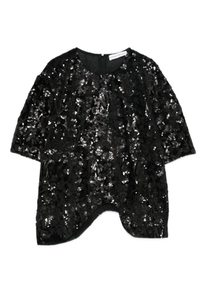 Niccolò Pasqualetti Onda sequinned asymmetric top - Black