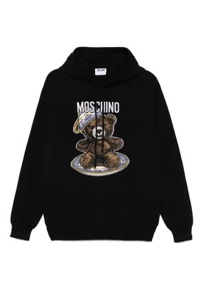 Moschino Teddy Bear-intarsia hoodie - Black