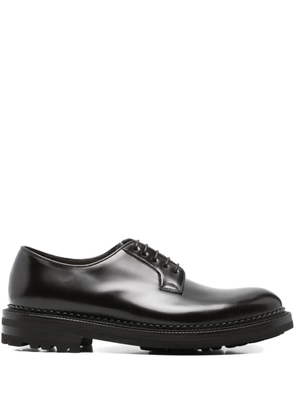 Green George leather derby shoes - Black