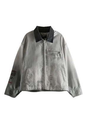 Enfants Riches Déprimés Chapitre XXI Moleskin patchwork-print jacket - Grey