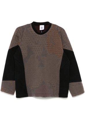 Stain Shade panelled sweatshirt - Brown