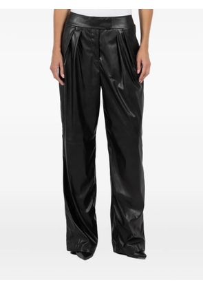 The Sei pleated faux-leather trousers - Black