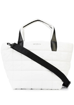 VeeCollective quilted puffer tote bag - White